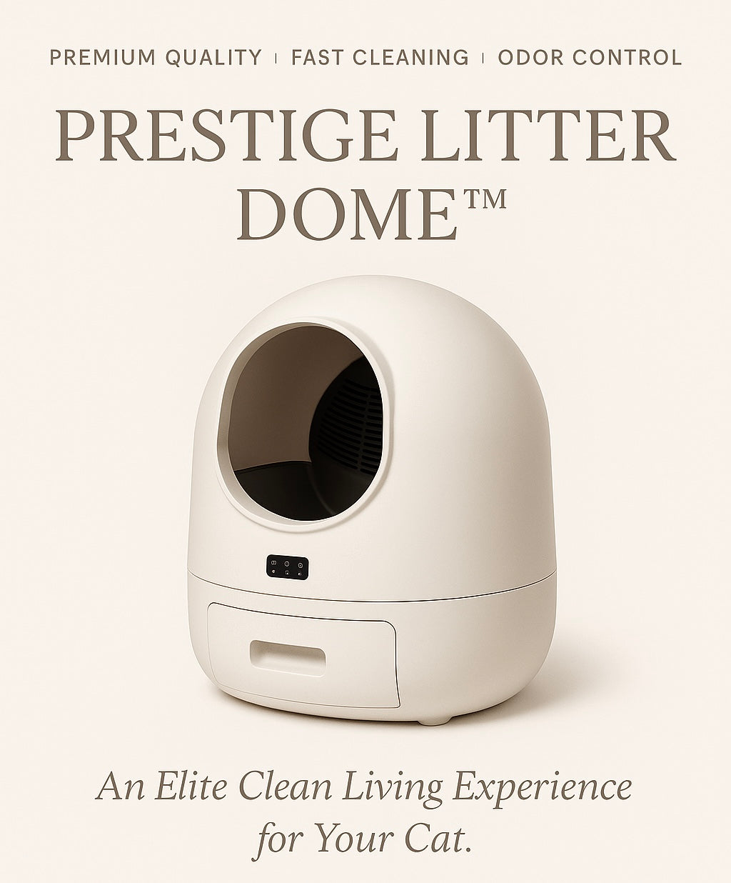 Paw & Co Prestige Litter Dome™ – Self-Cleaning Luxury for Cats Odor-Free. Mess-Free. Elegantly Designed.