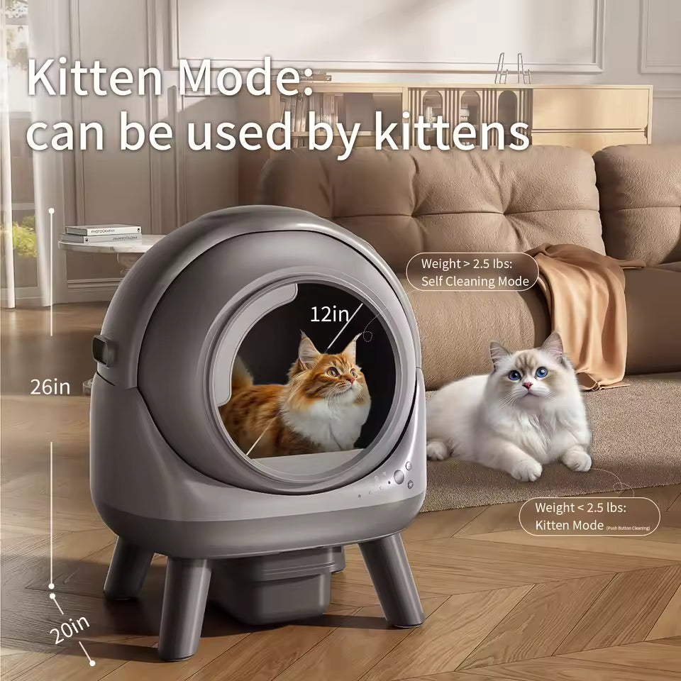 Paw & Co Prestige Smart Litter Dome™ – 75L Fully Automatic Self-Cleaning Litter Box with App Control